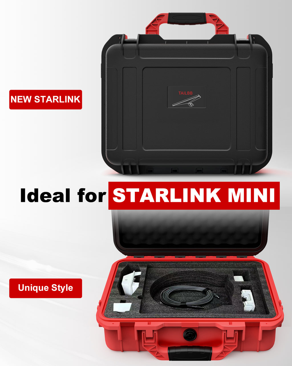 TAILBB Starlink Mini Waterproof Case (Red/Black)