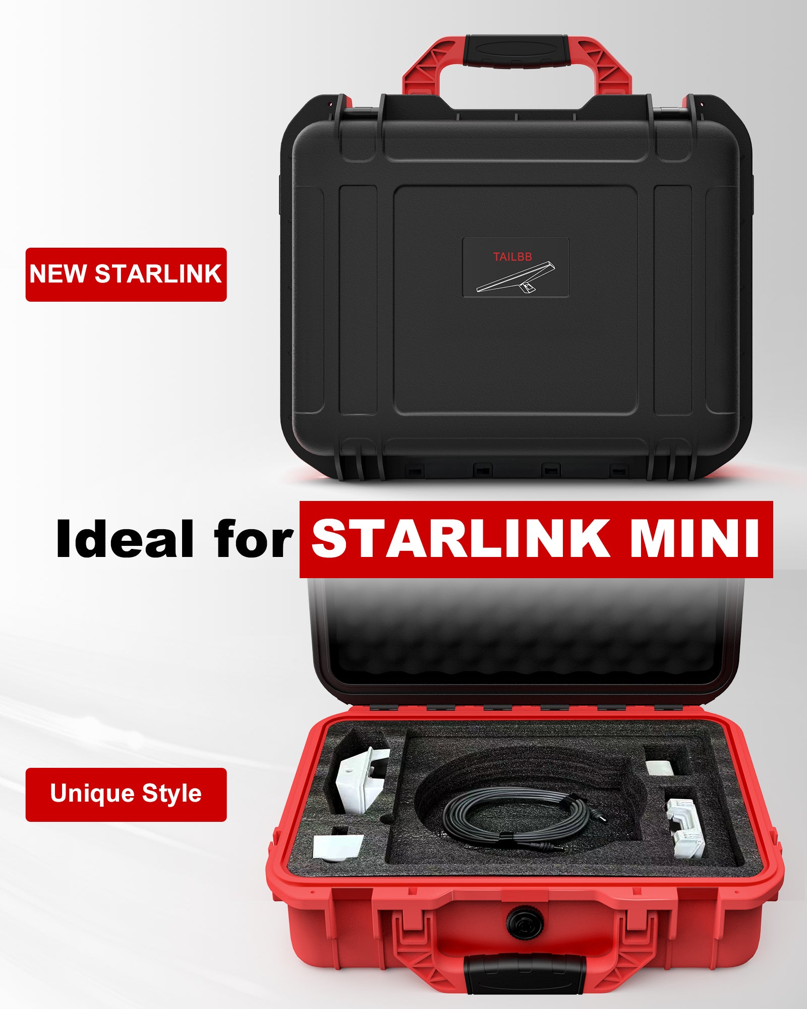 TAILBB Starlink Mini Waterproof Case (Red/Black)