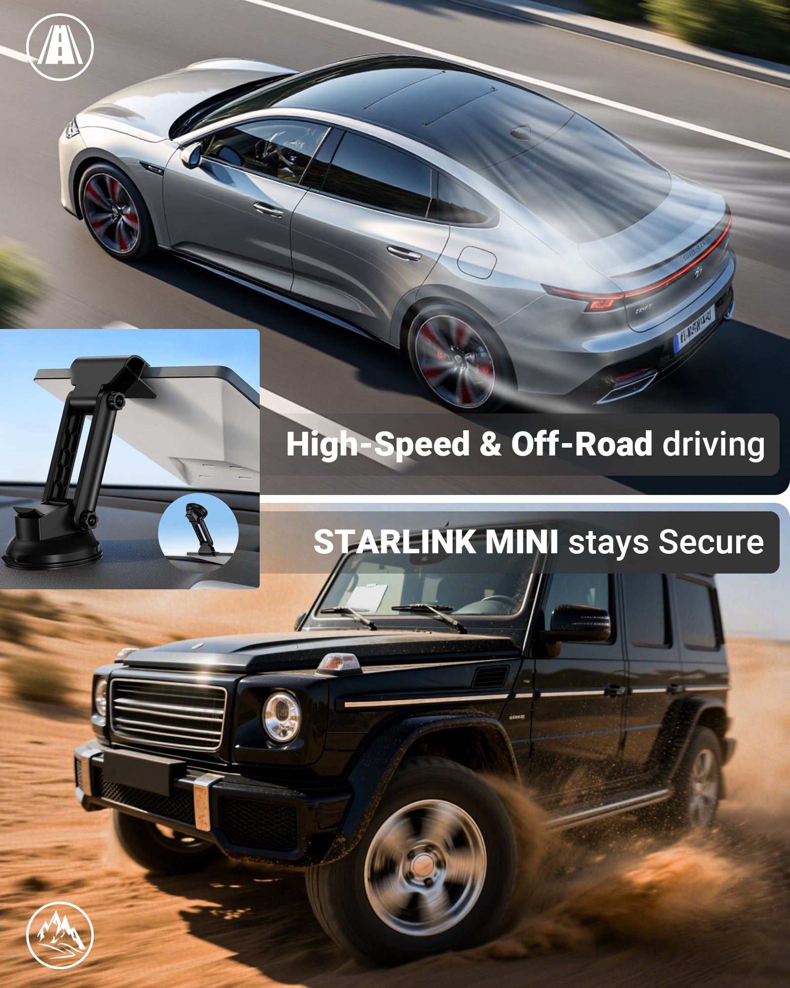 TAILBB Starlink Mini Suction Cup Mount (Black)