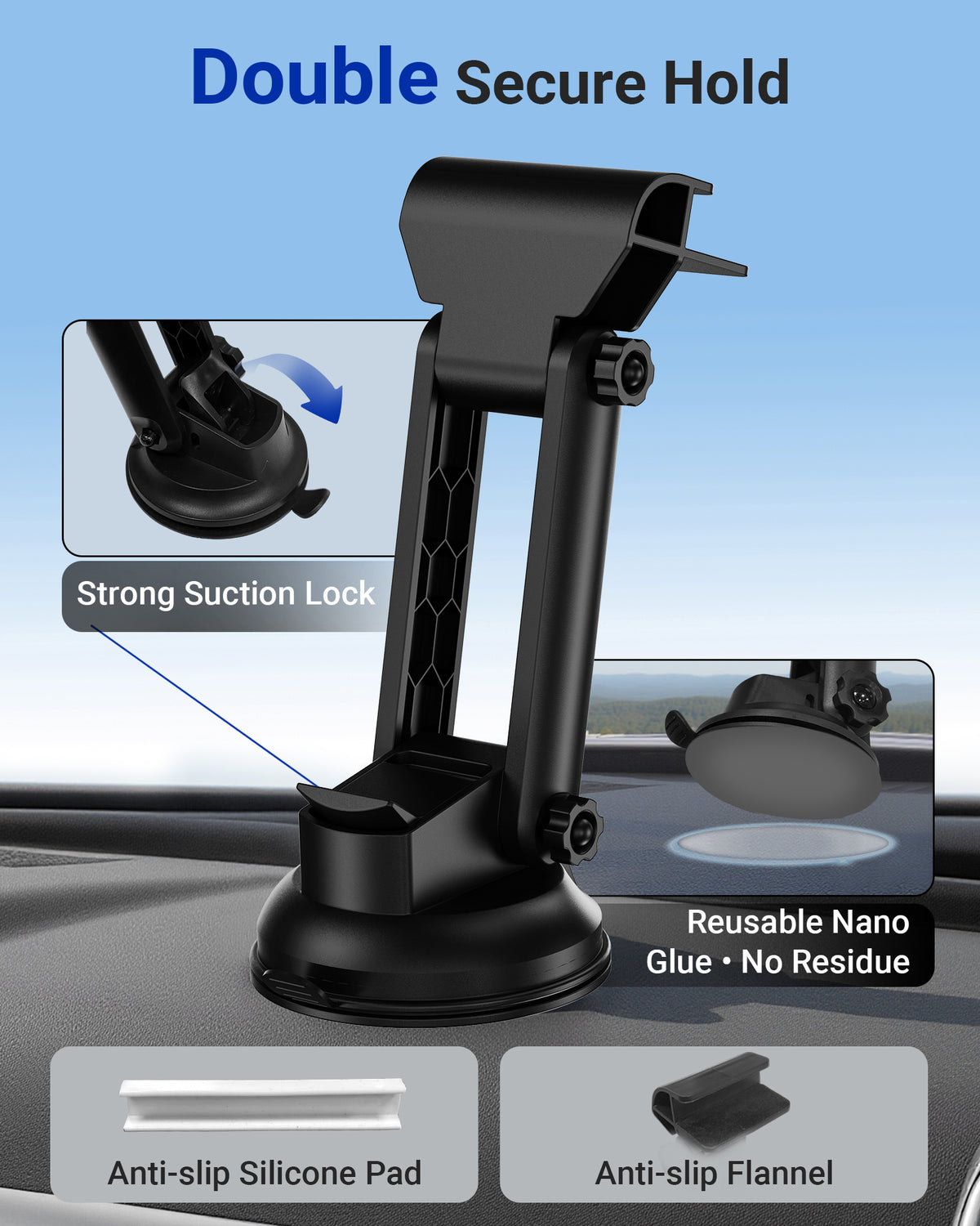TAILBB Starlink Mini Suction Cup Mount (Black)