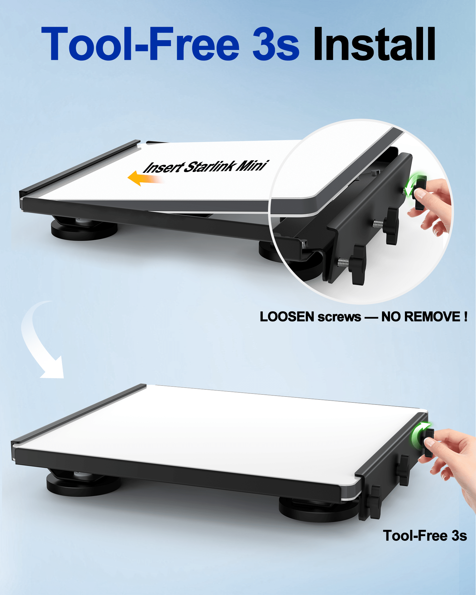 TAILBB Starlink Mini Square Magnetic Mount (Black)