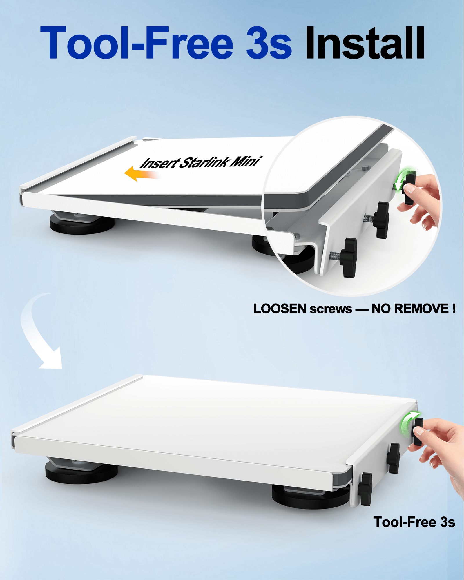 TAILBB Starlink Mini Square Magnetic Mount (White)
