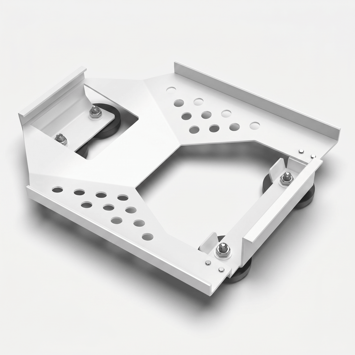 White Starlink Mini magnetic roof mount bracket with rubber coated magnets